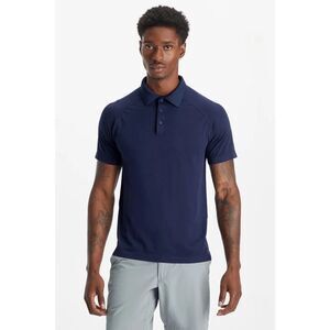 FABLETICS Men’s Navy Blue Short Sleeve The Training Day Polo Shirt Size Large